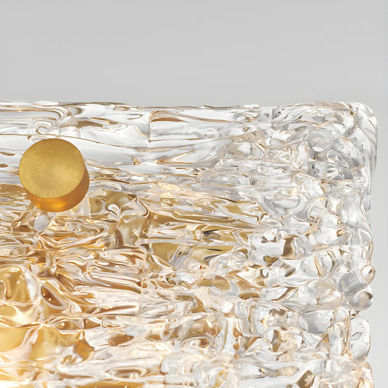 Rectangle Large Gold Glass Island Pendant Light