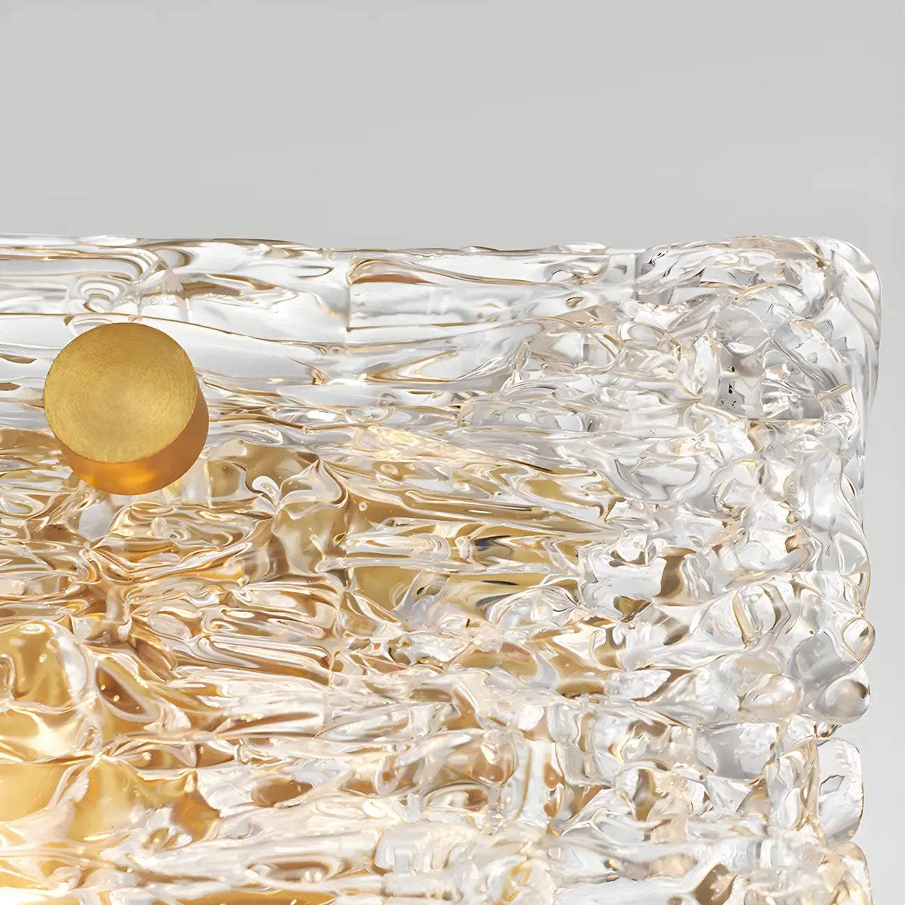 Rectangle Large Gold Glass Island Pendant Light