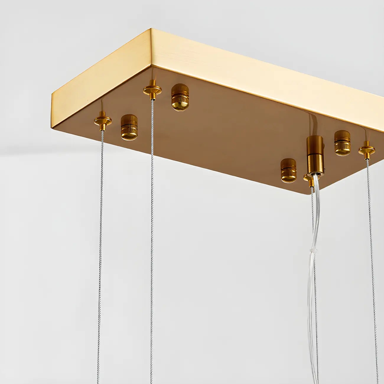 Rectangle Large Gold Glass Island Pendant Light