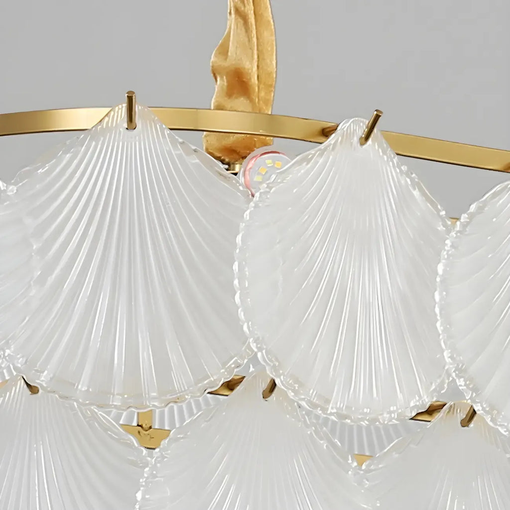 Modern Gold Glass Island Chandelier with 8 Lights