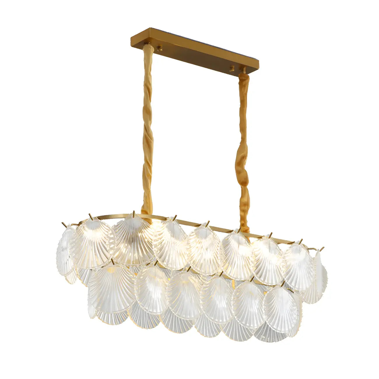 Modern Gold Glass Island Chandelier with 8 Lights