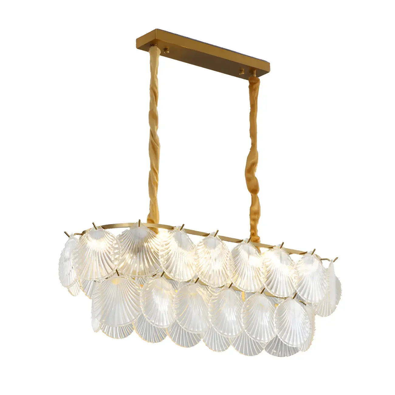 Modern Gold Glass Island Chandelier with 8 Lights