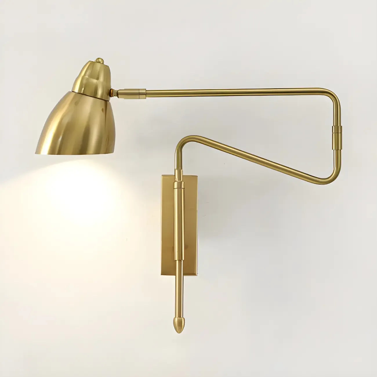 Modern Brass Black Adjustable Swing Arm Wall Light