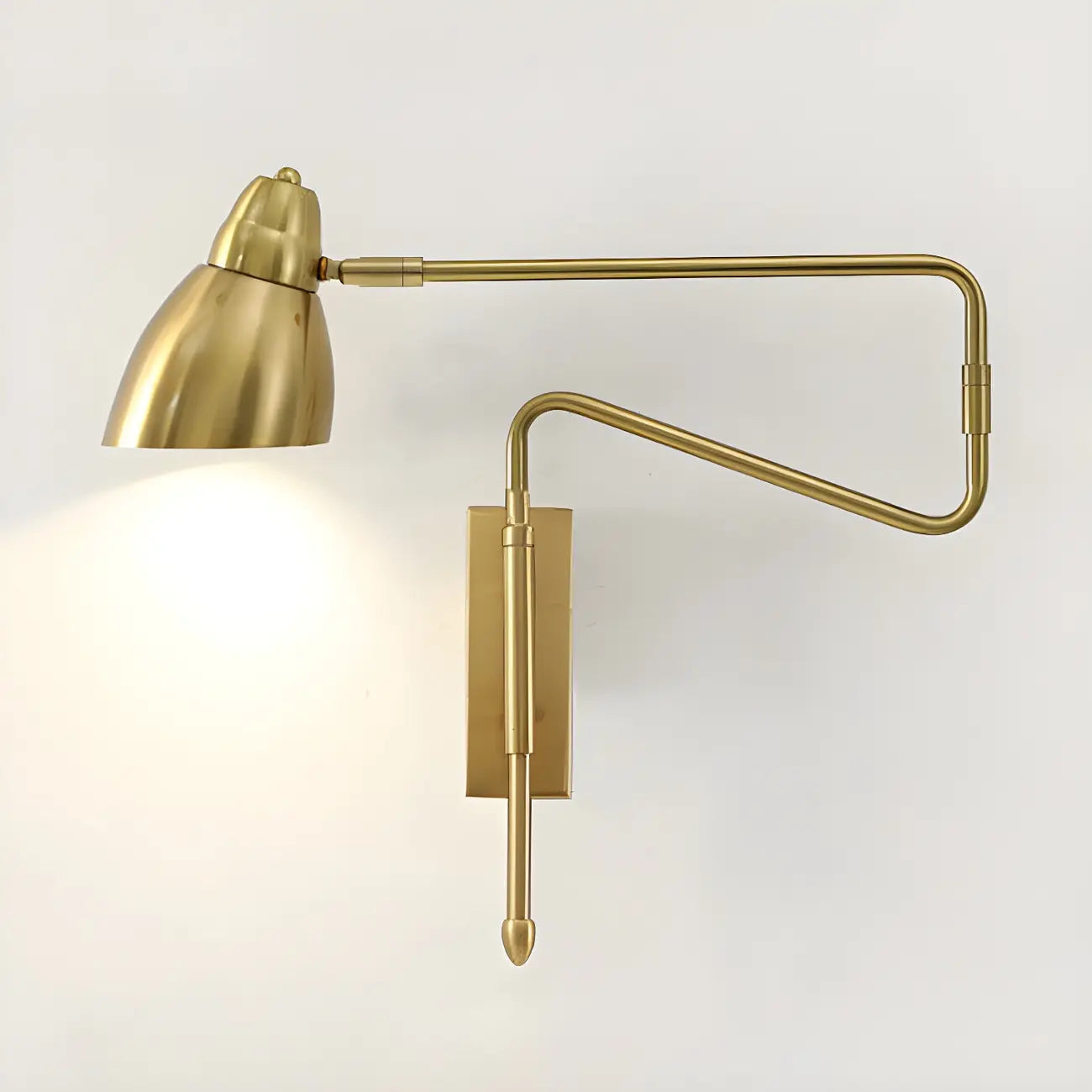 Modern Brass Black Adjustable Swing Arm Wall Light