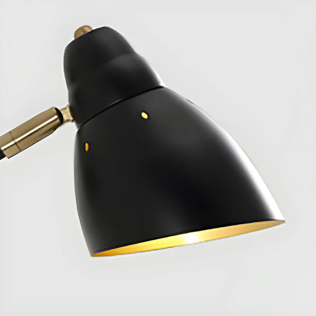 Modern Brass Black Adjustable Swing Arm Wall Light