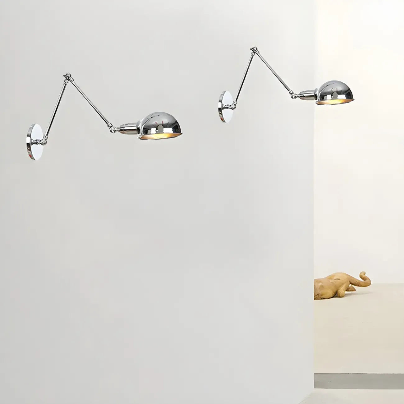 Metal Glossy Dome Swing Arm Wall Light
