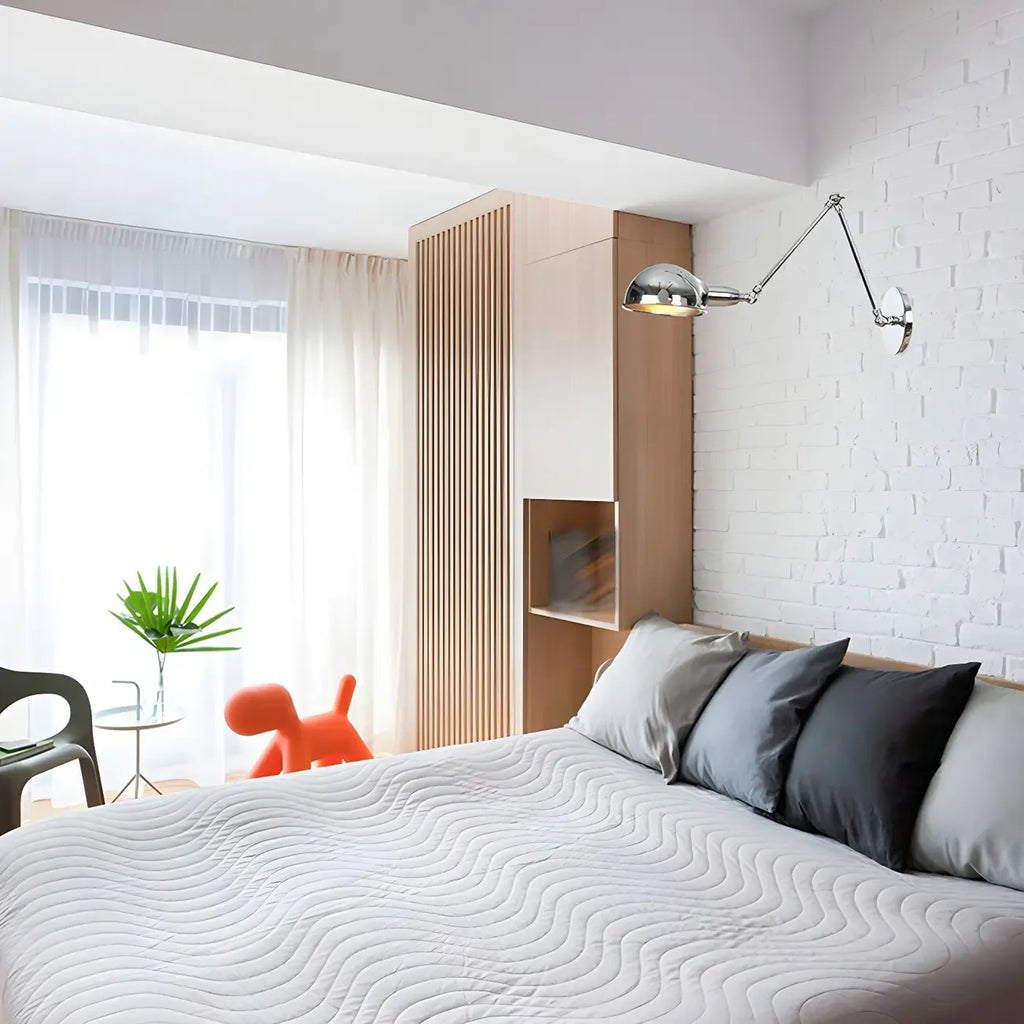 Metal Glossy Dome Swing Arm Wall Light