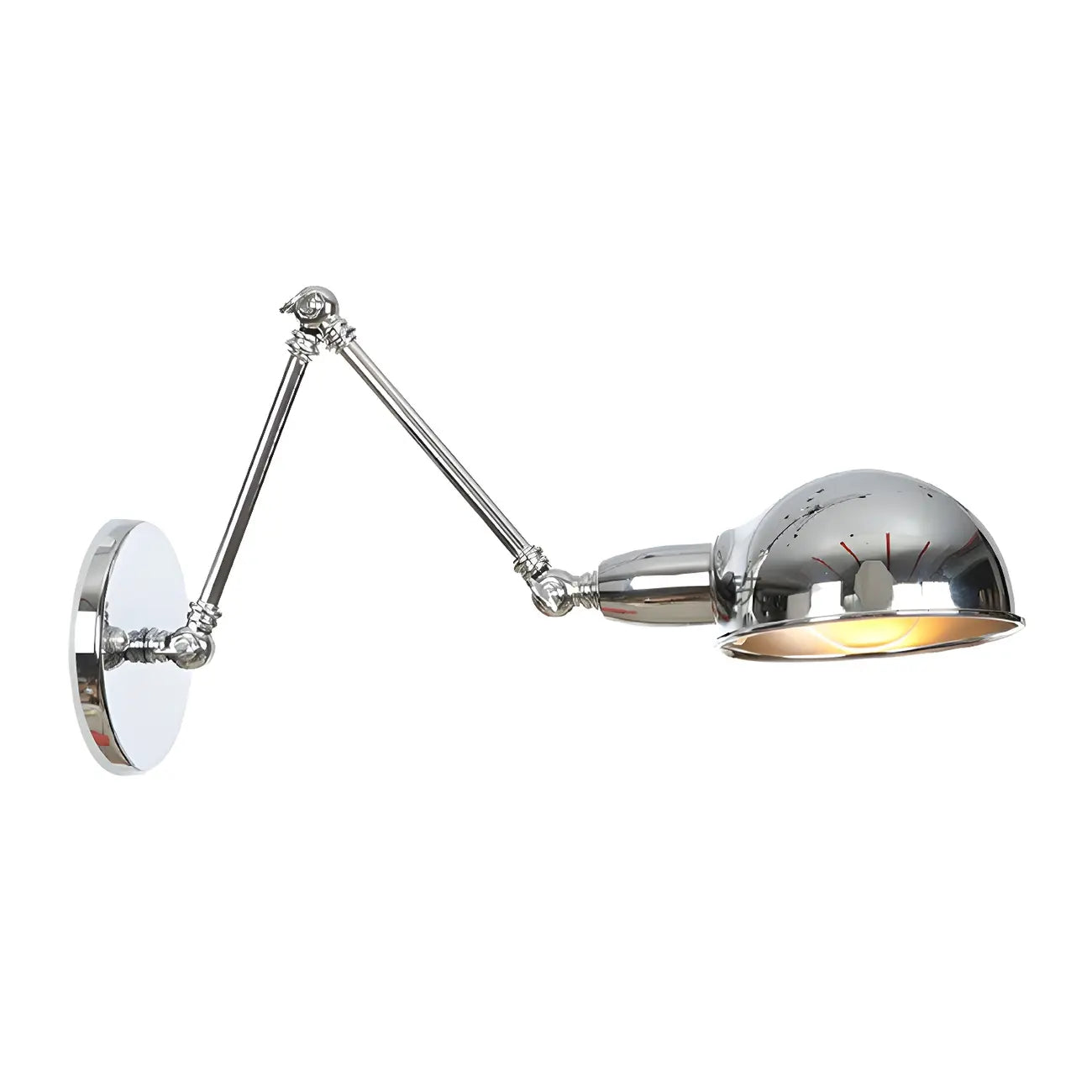 Metal Glossy Dome Swing Arm Wall Light