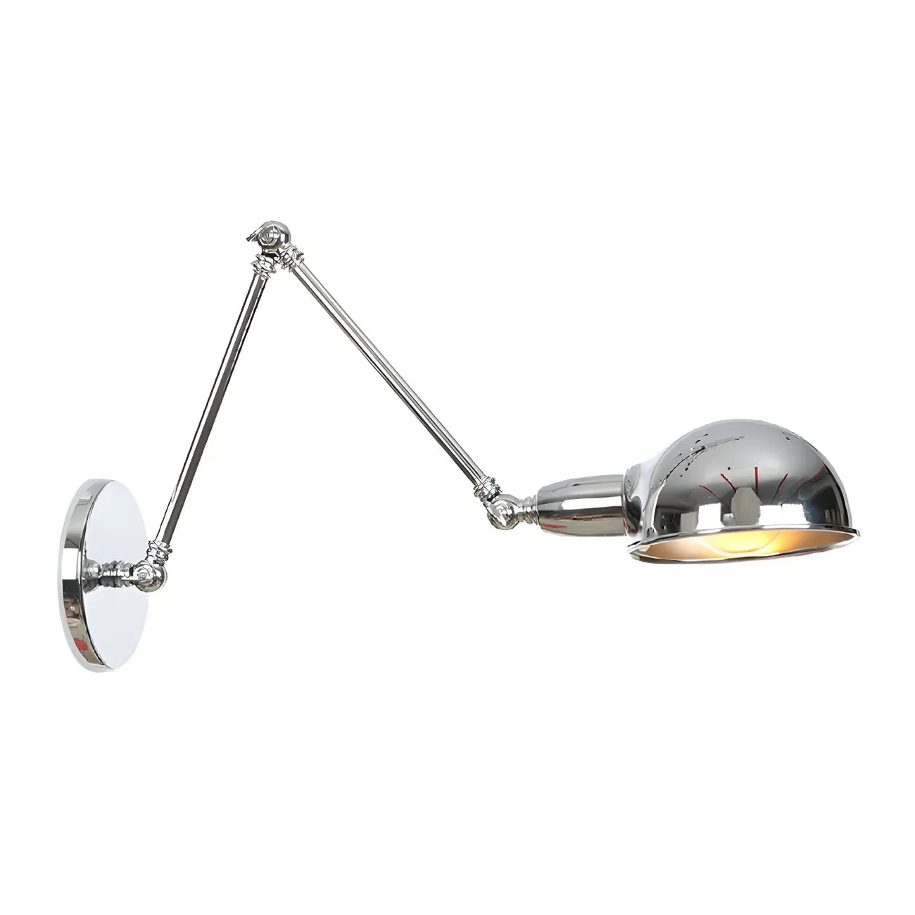 Metal Glossy Dome Swing Arm Wall Light