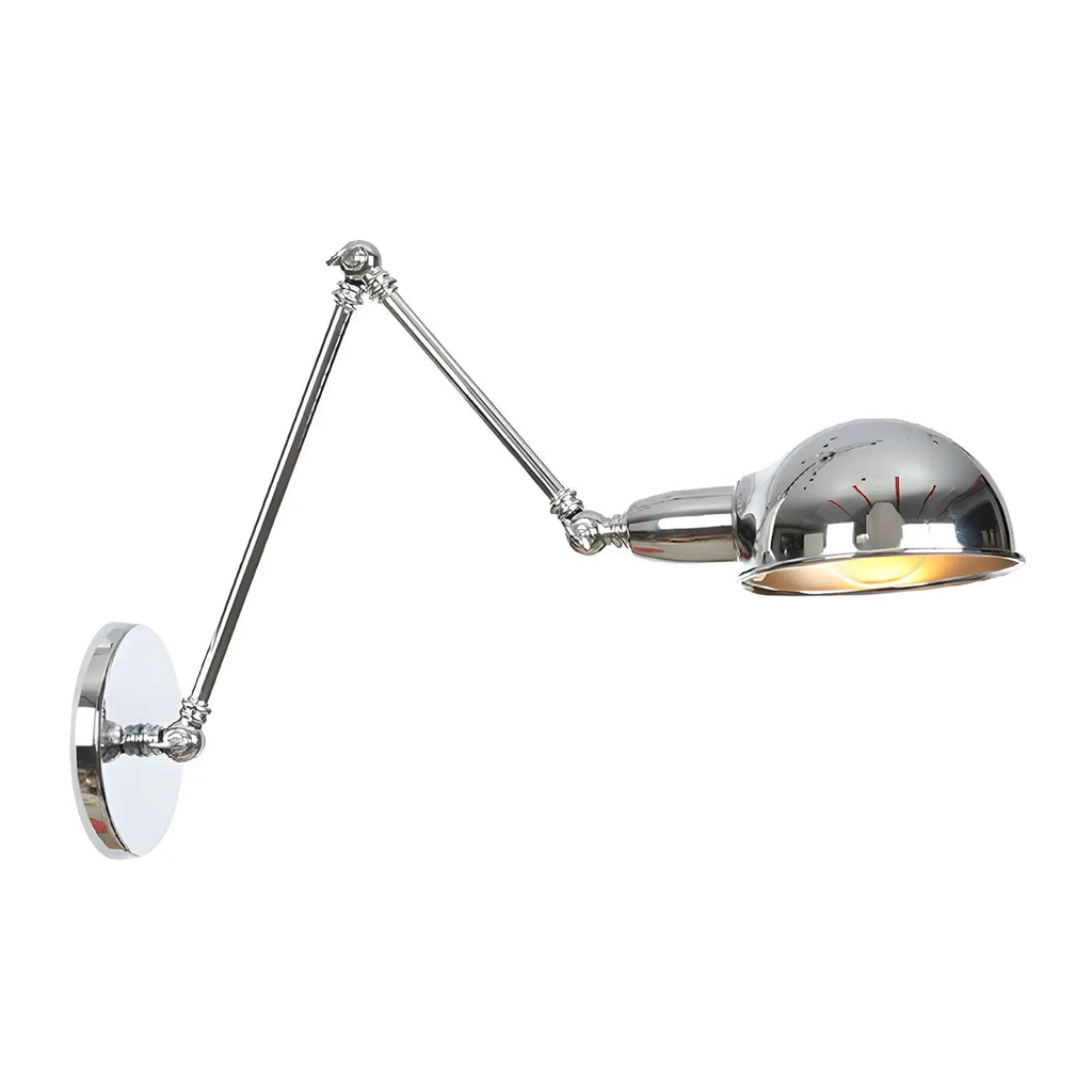 Metal Glossy Dome Swing Arm Wall Light