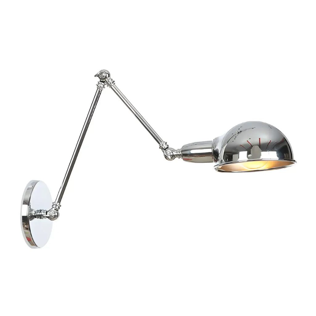 Metal Glossy Dome Swing Arm Wall Light
