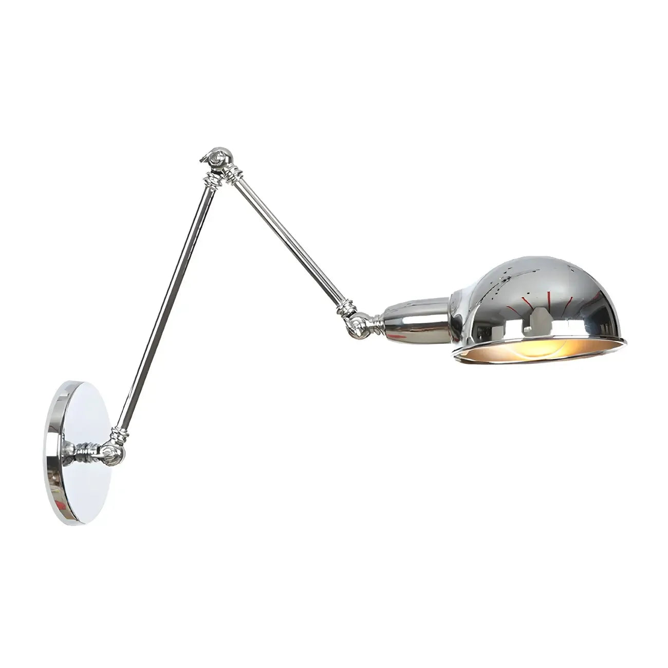 Metal Glossy Dome Swing Arm Wall Light