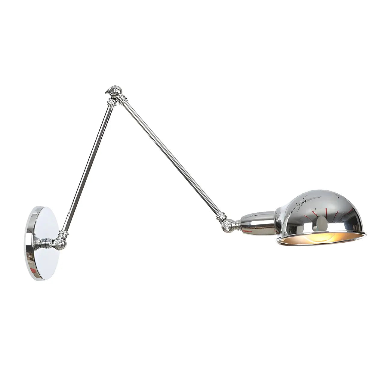 Metal Glossy Dome Swing Arm Wall Light