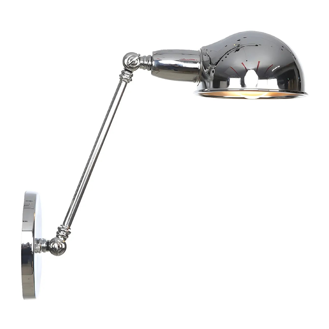 Metal Glossy Dome Swing Arm Wall Light