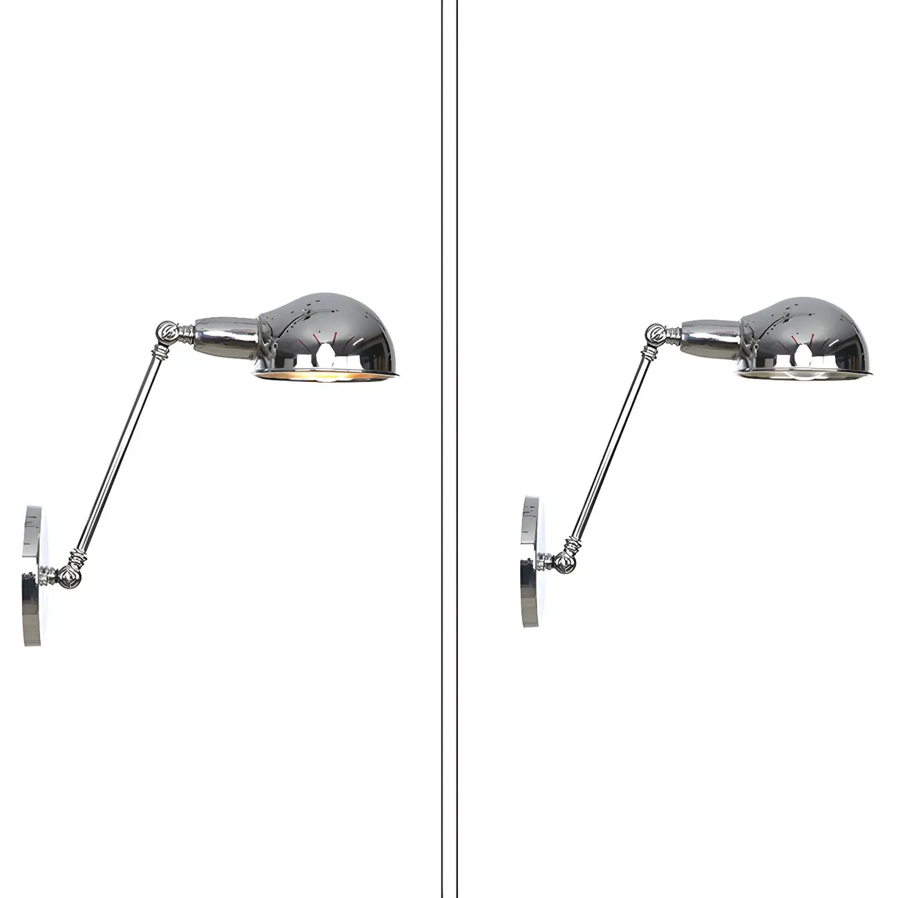 Metal Glossy Dome Swing Arm Wall Light