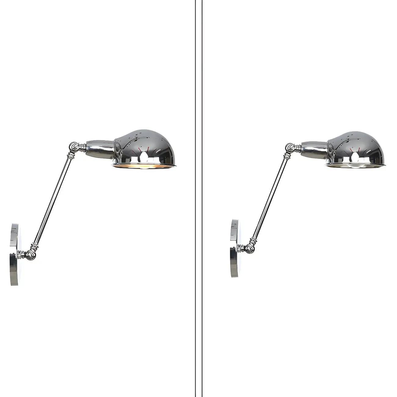 Metal Glossy Dome Swing Arm Wall Light