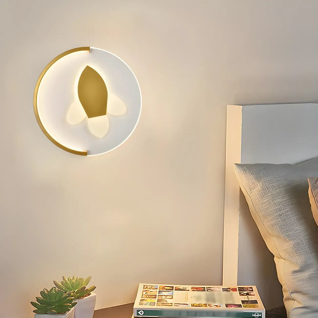 Circular LED Wall Sconce with Cartoon Pattern for kids Bedroom