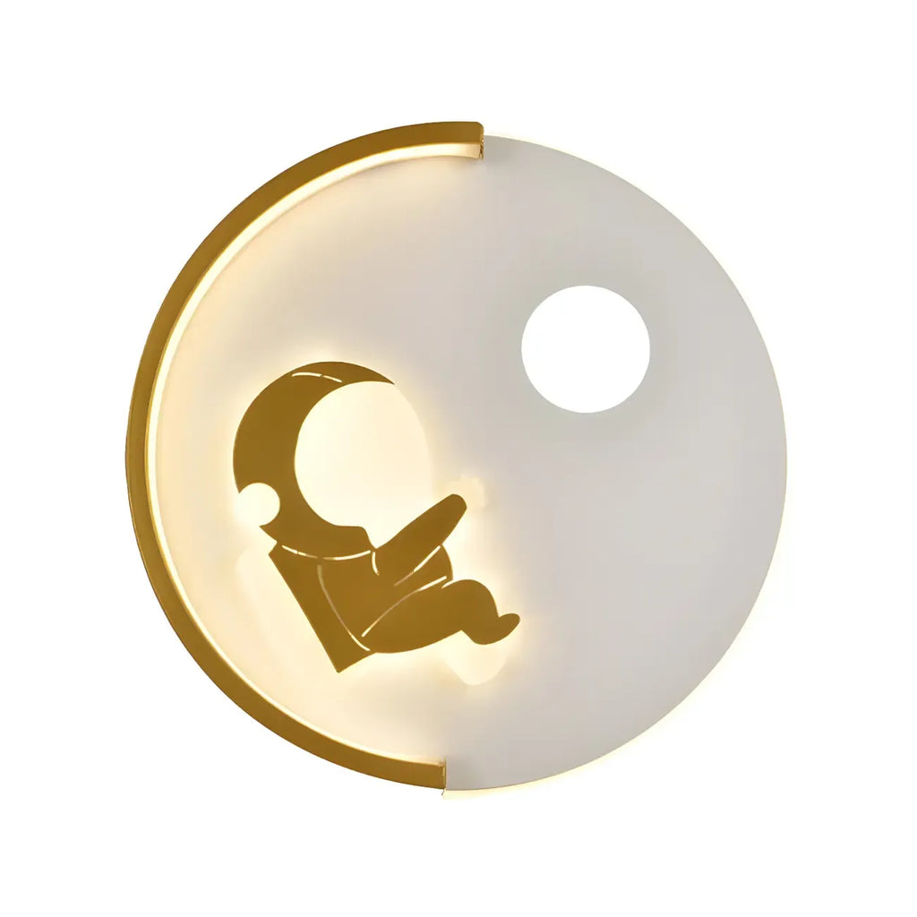 Circular LED Wall Sconce with Cartoon Pattern for kids Bedroom