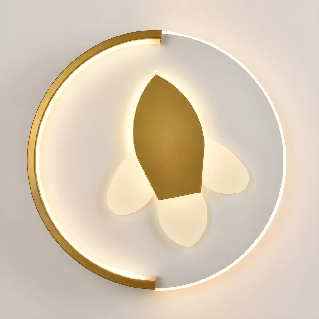 Circular LED Wall Sconce with Cartoon Pattern for kids Bedroom