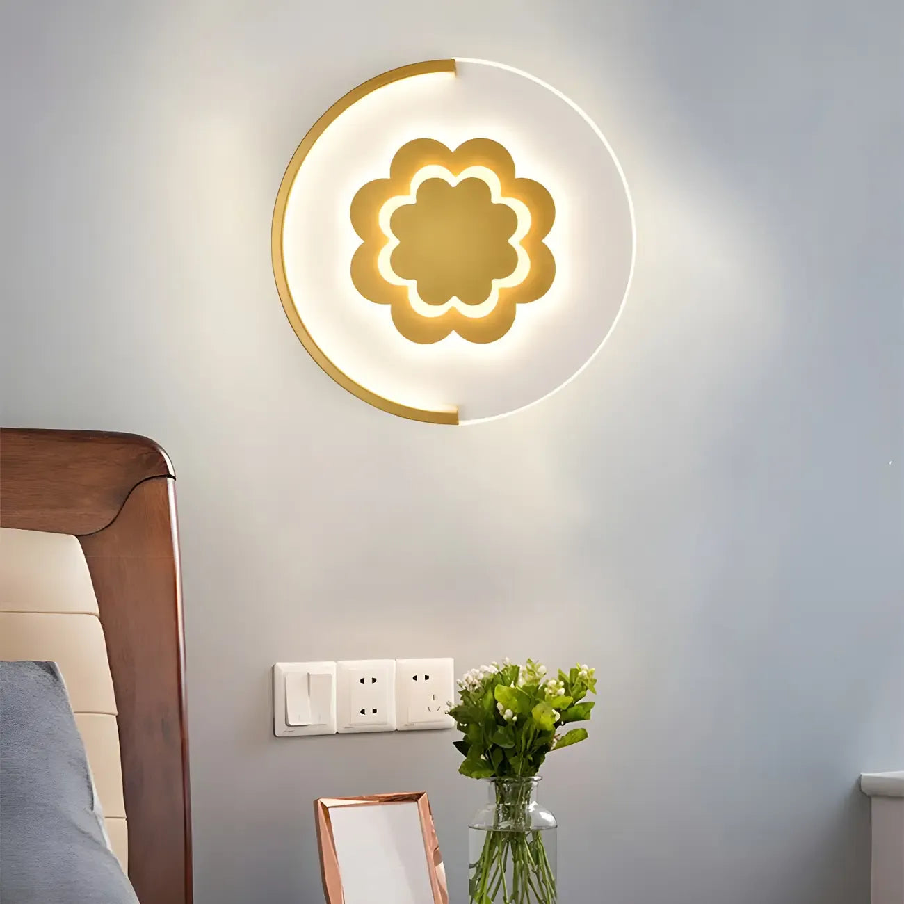 Circular LED Wall Sconce with Cartoon Pattern for kids Bedroom