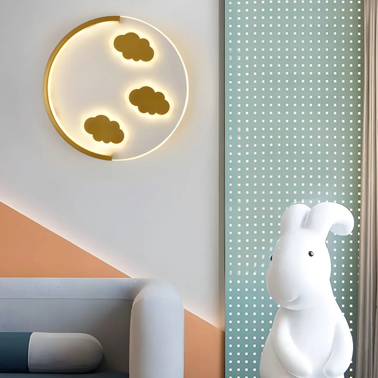 Circular LED Wall Sconce with Cartoon Pattern for kids Bedroom