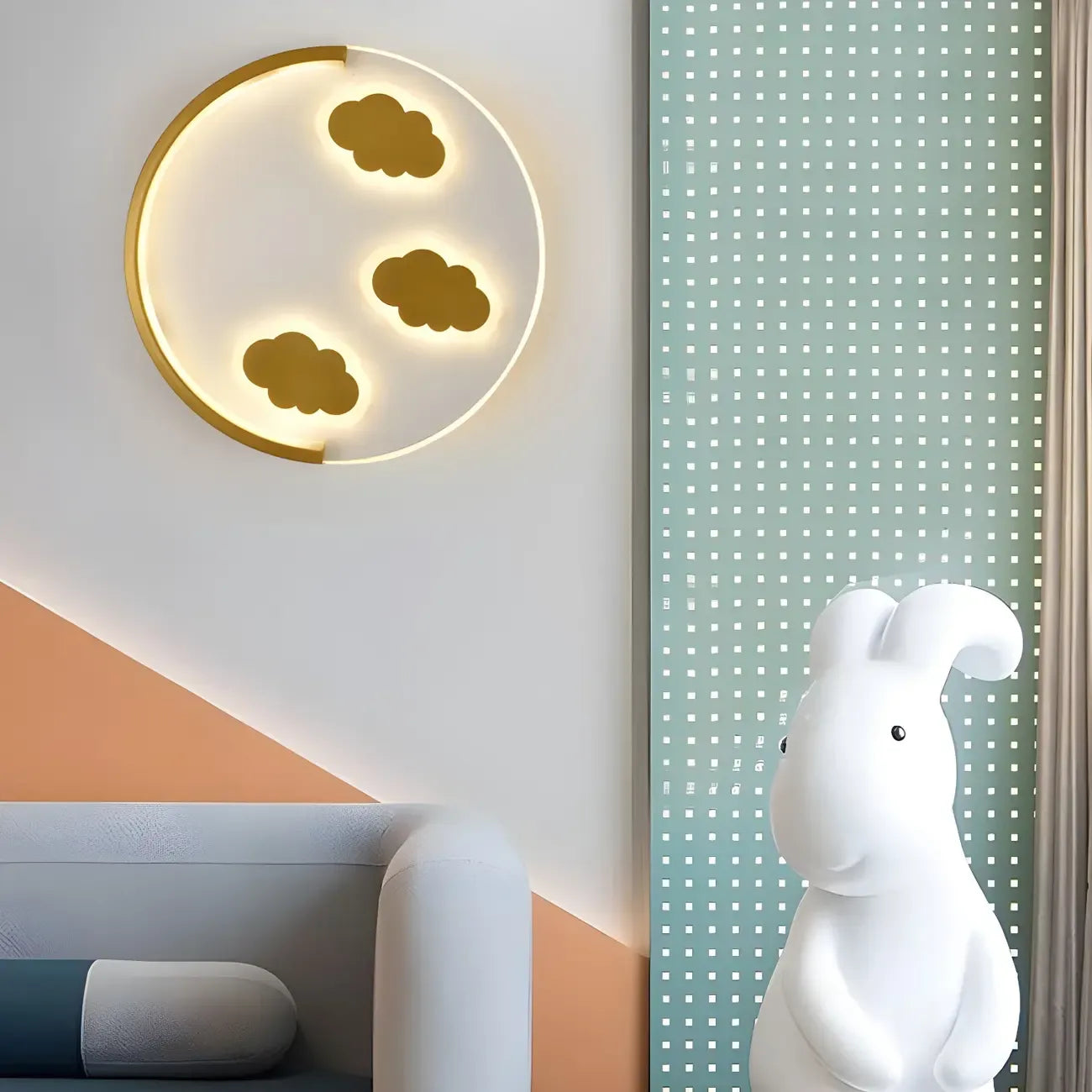 Circular LED Wall Sconce with Cartoon Pattern for kids Bedroom