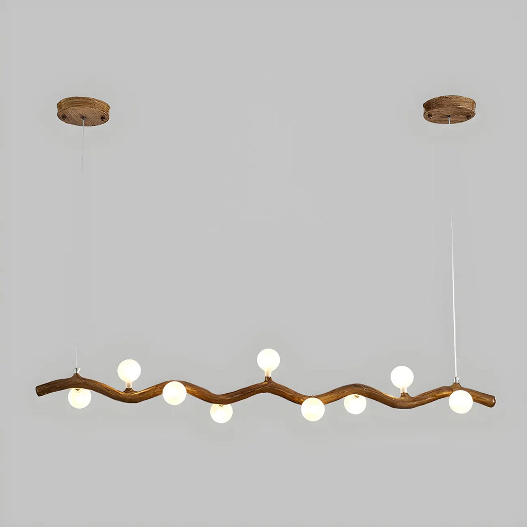 Modern Brown Glass Linear Island Pendant Light