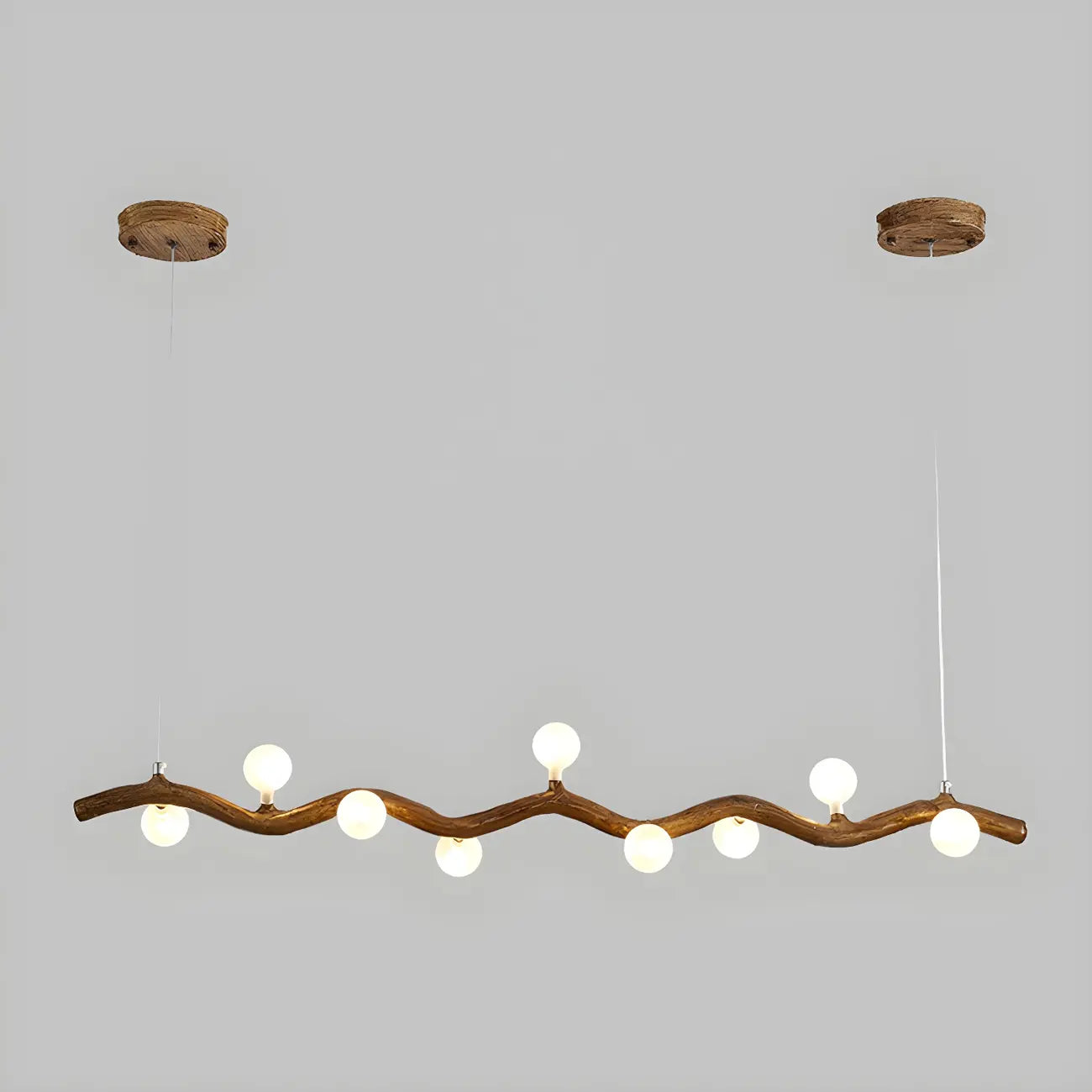 Modern Brown Glass Linear Island Pendant Light