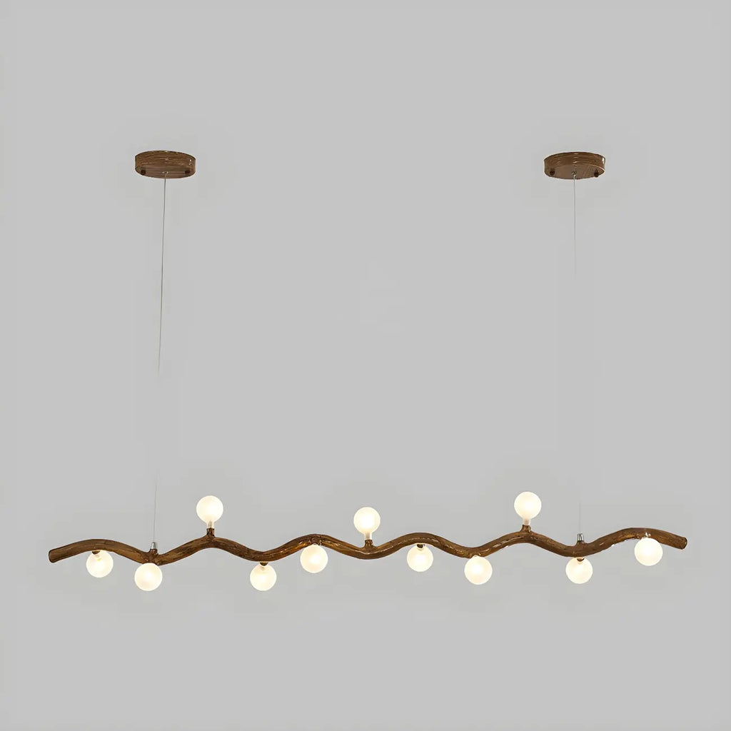Modern Brown Glass Linear Island Pendant Light