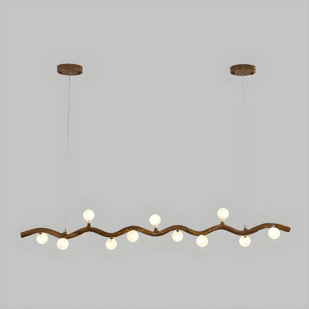 Modern Brown Glass Linear Island Pendant Light