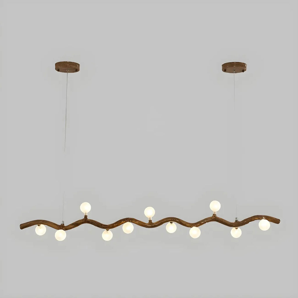 Modern Brown Glass Linear Island Pendant Light