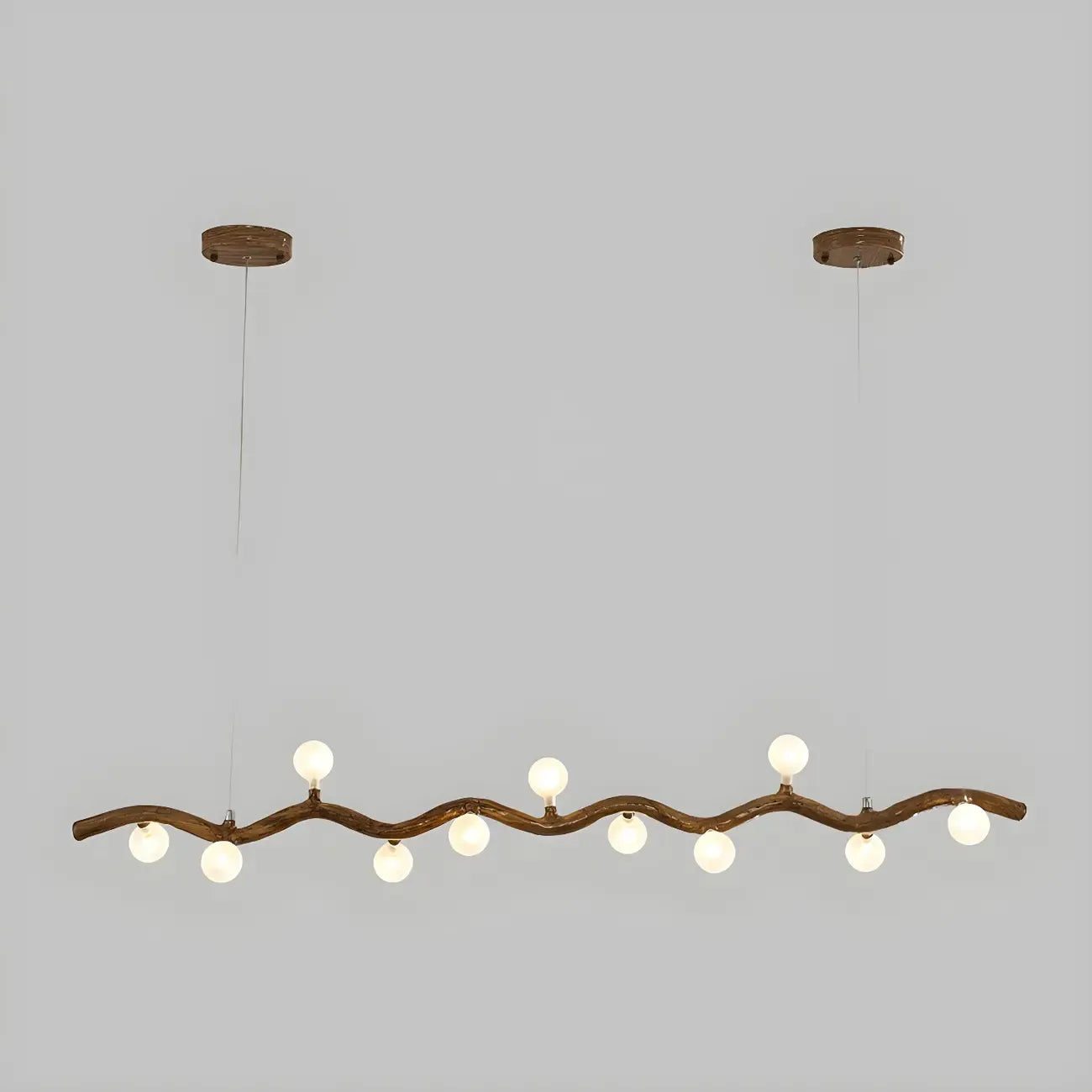 Modern Brown Glass Linear Island Pendant Light