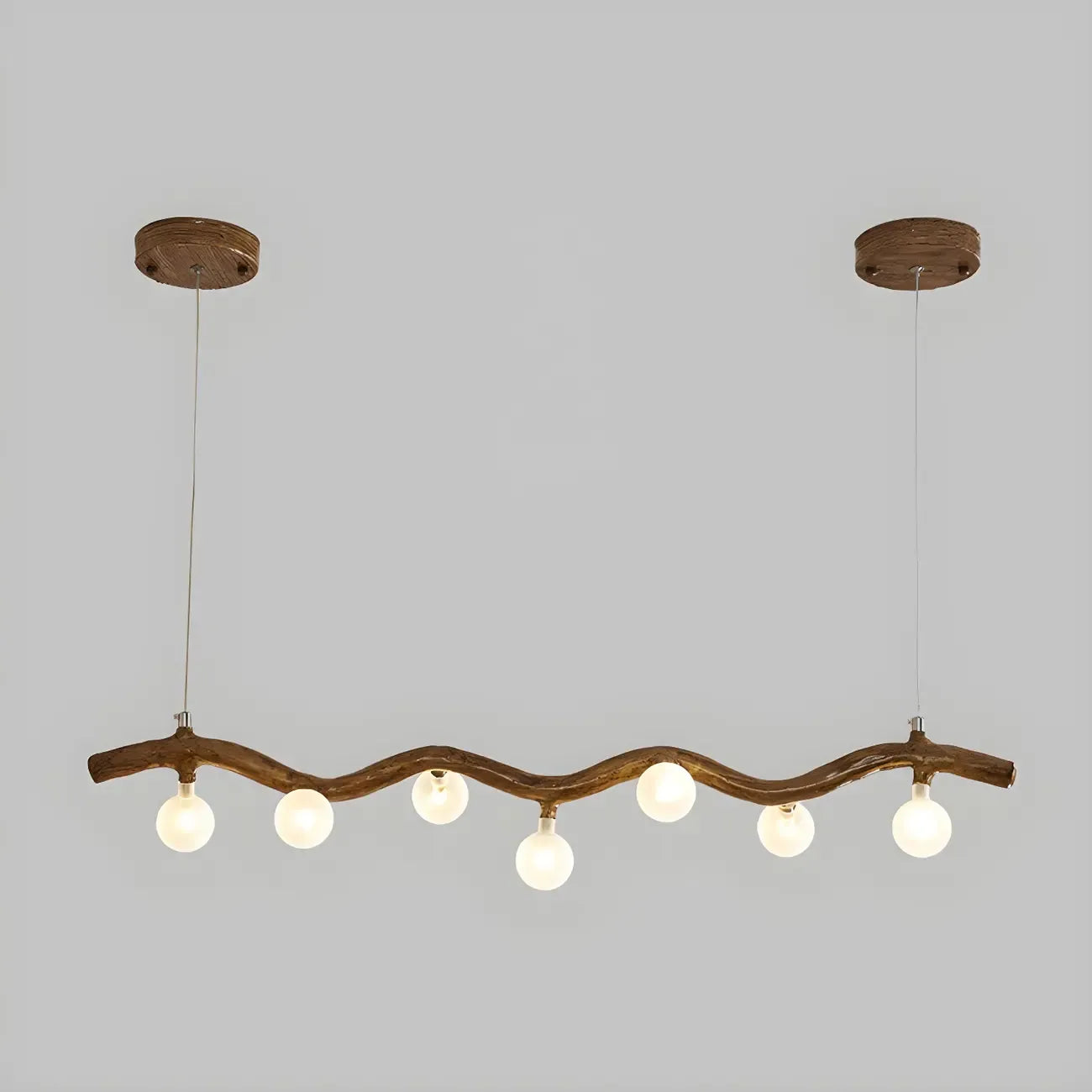 Modern Brown Glass Linear Island Pendant Light