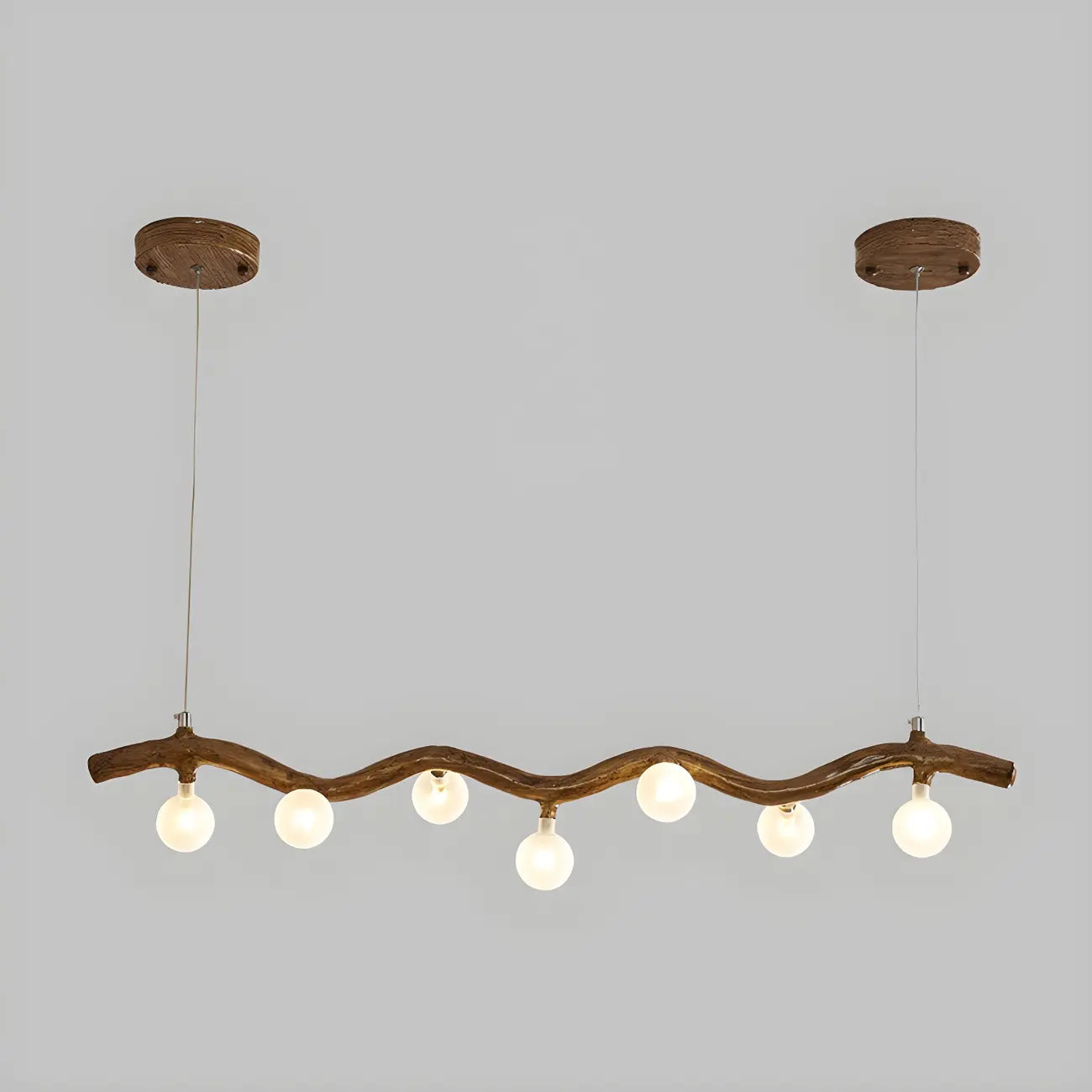 Modern Brown Glass Linear Island Pendant Light