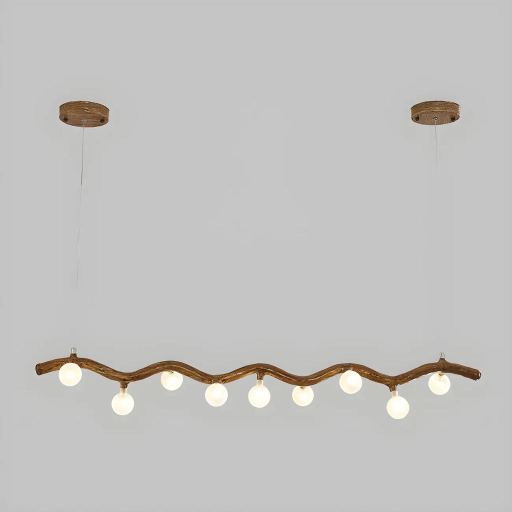 Modern Brown Glass Linear Island Pendant Light