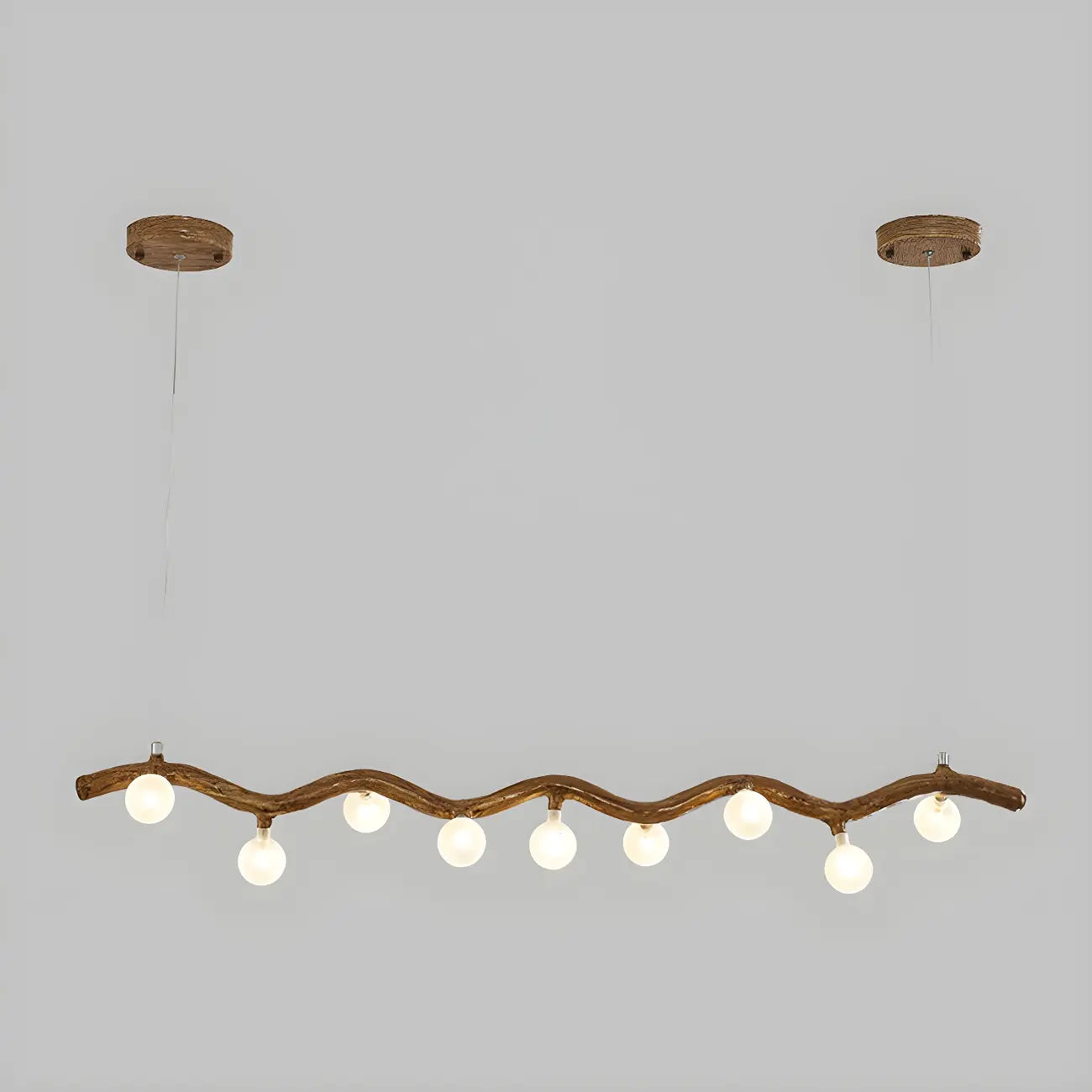 Modern Brown Glass Linear Island Pendant Light