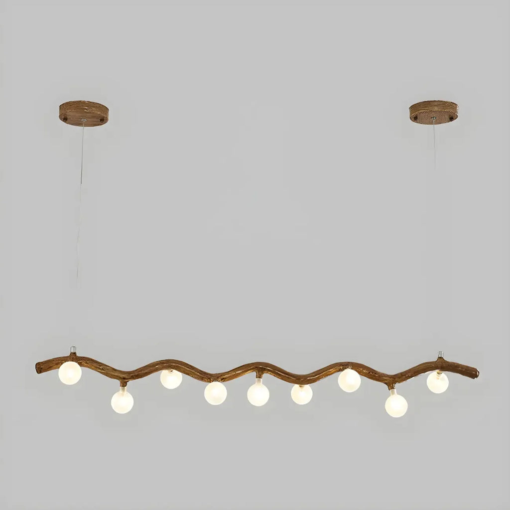 Modern Brown Glass Linear Island Pendant Light