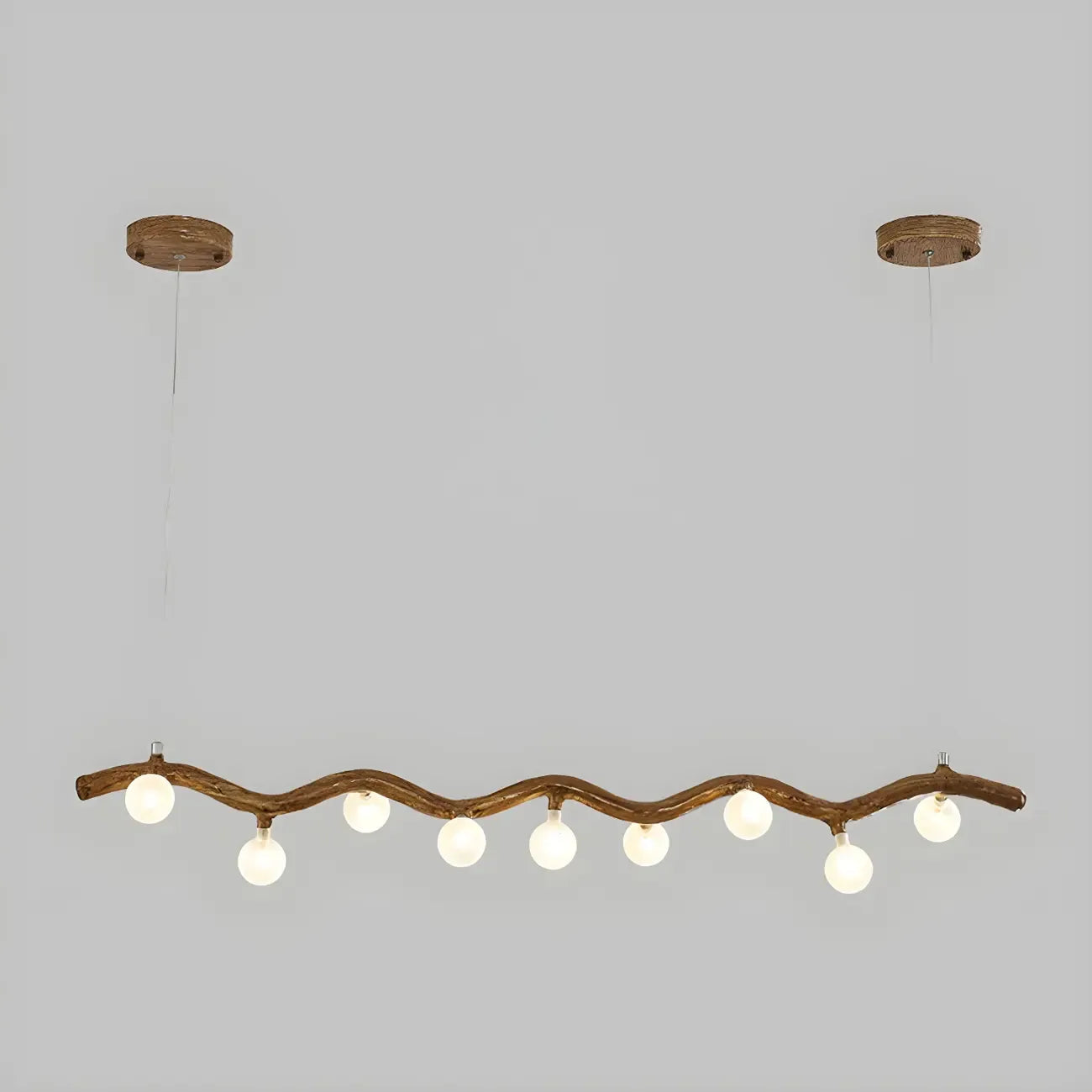 Modern Brown Glass Linear Island Pendant Light