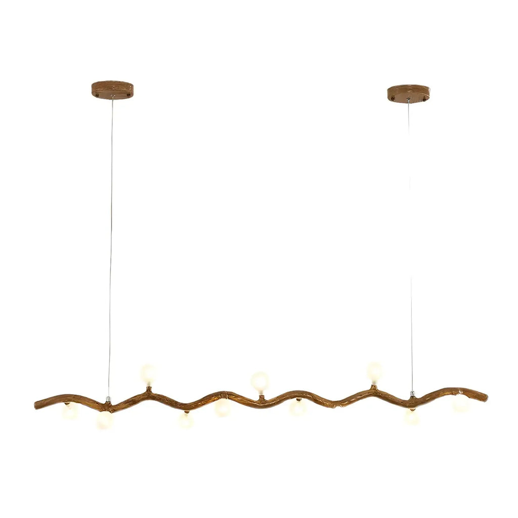 Modern Brown Glass Linear Island Pendant Light