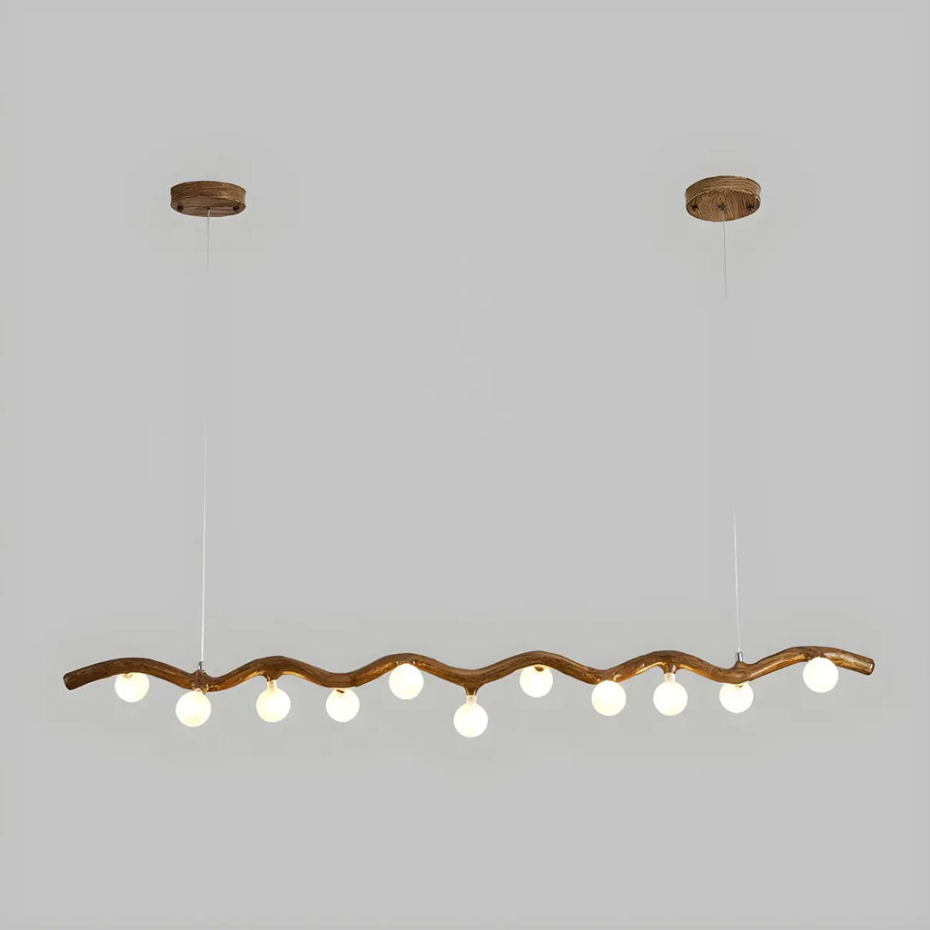Modern Brown Glass Linear Island Pendant Light