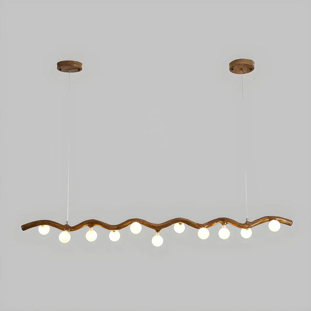 Modern Brown Glass Linear Island Pendant Light