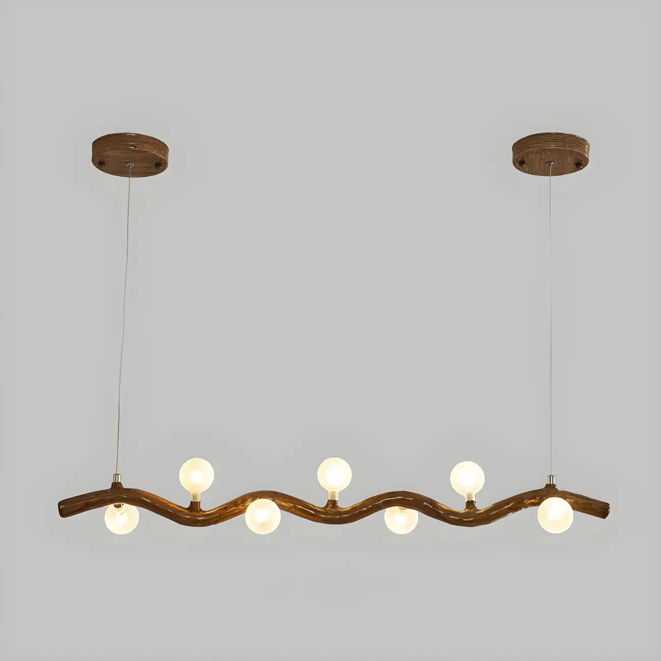 Modern Brown Glass Linear Island Pendant Light