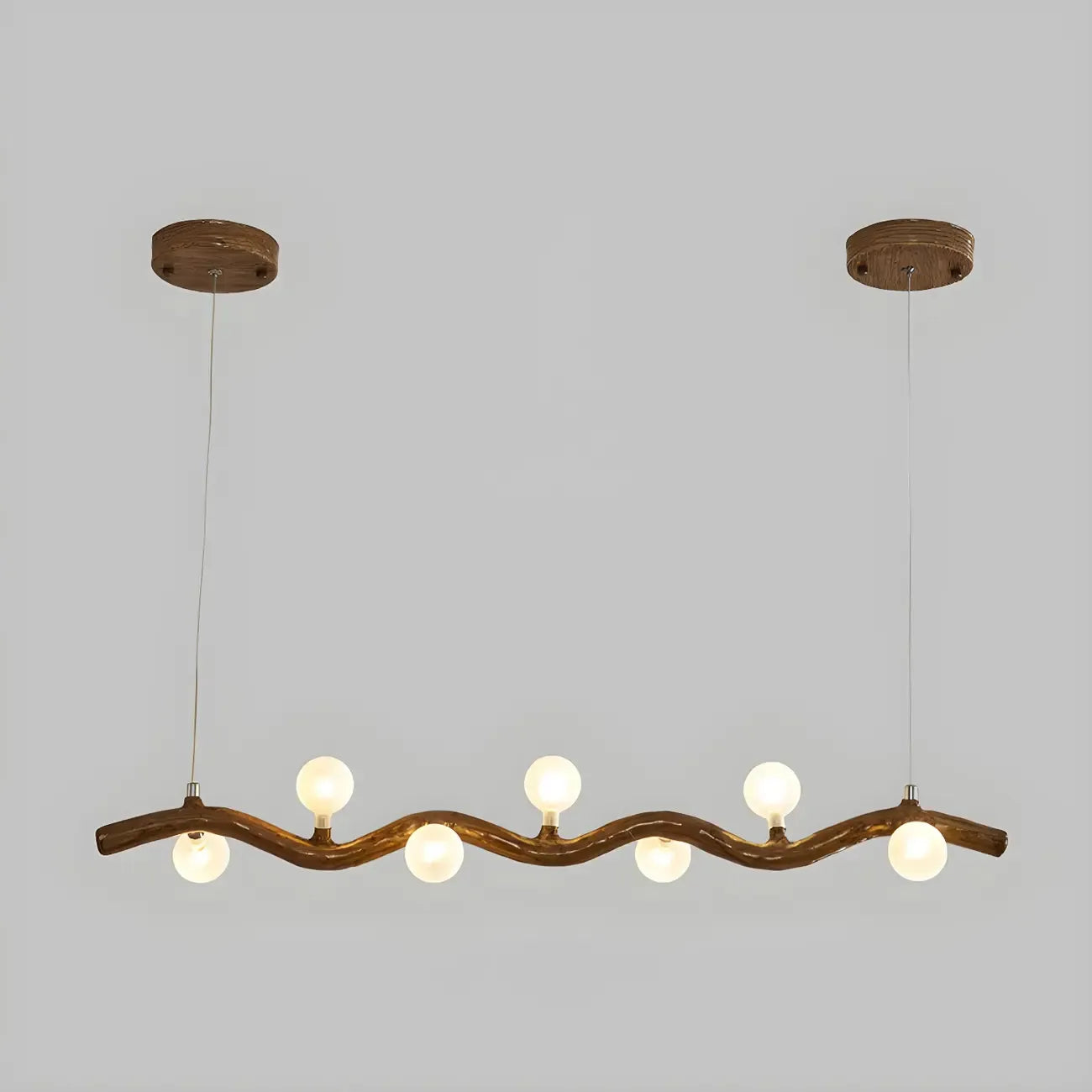 Modern Brown Glass Linear Island Pendant Light