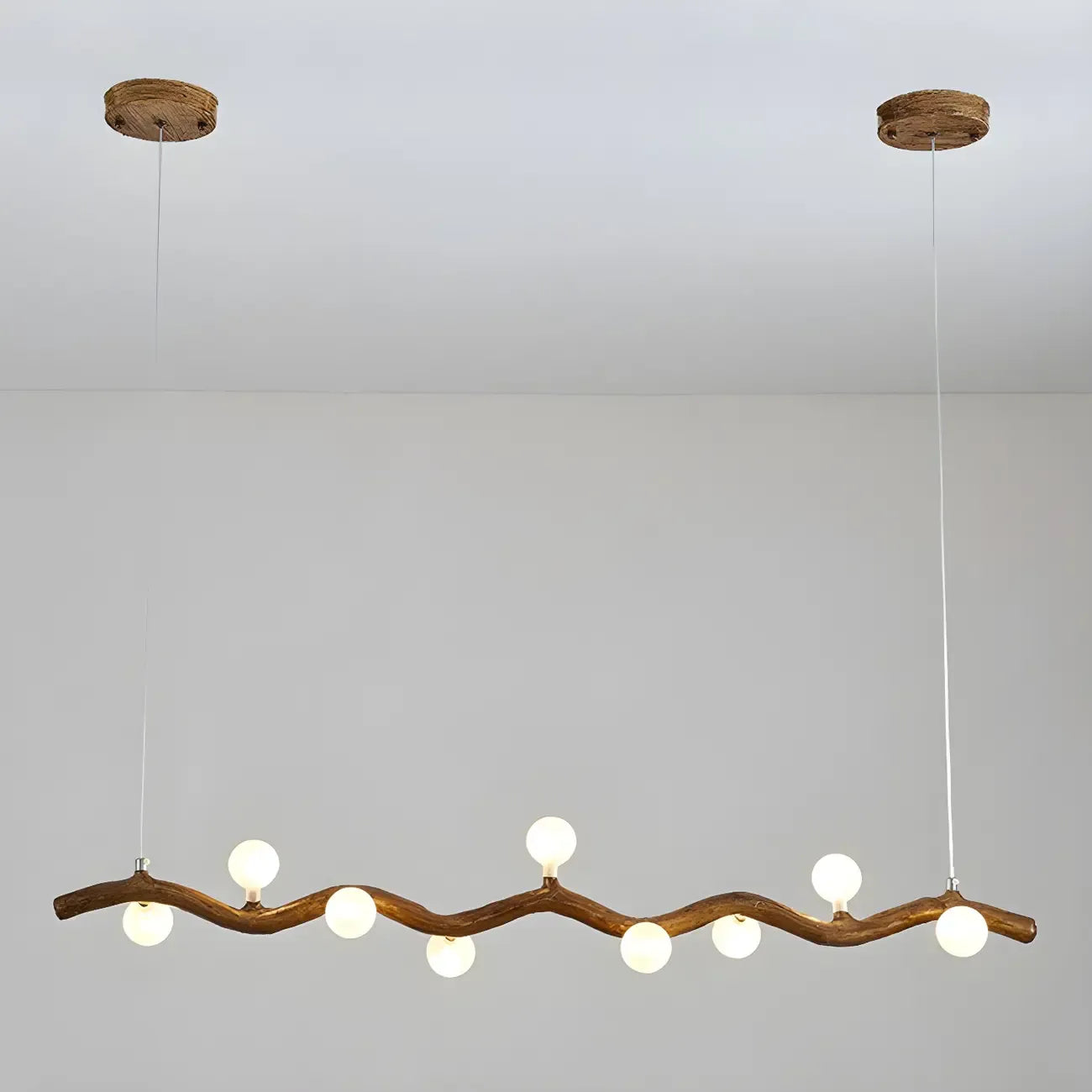 Modern Brown Glass Linear Island Pendant Light