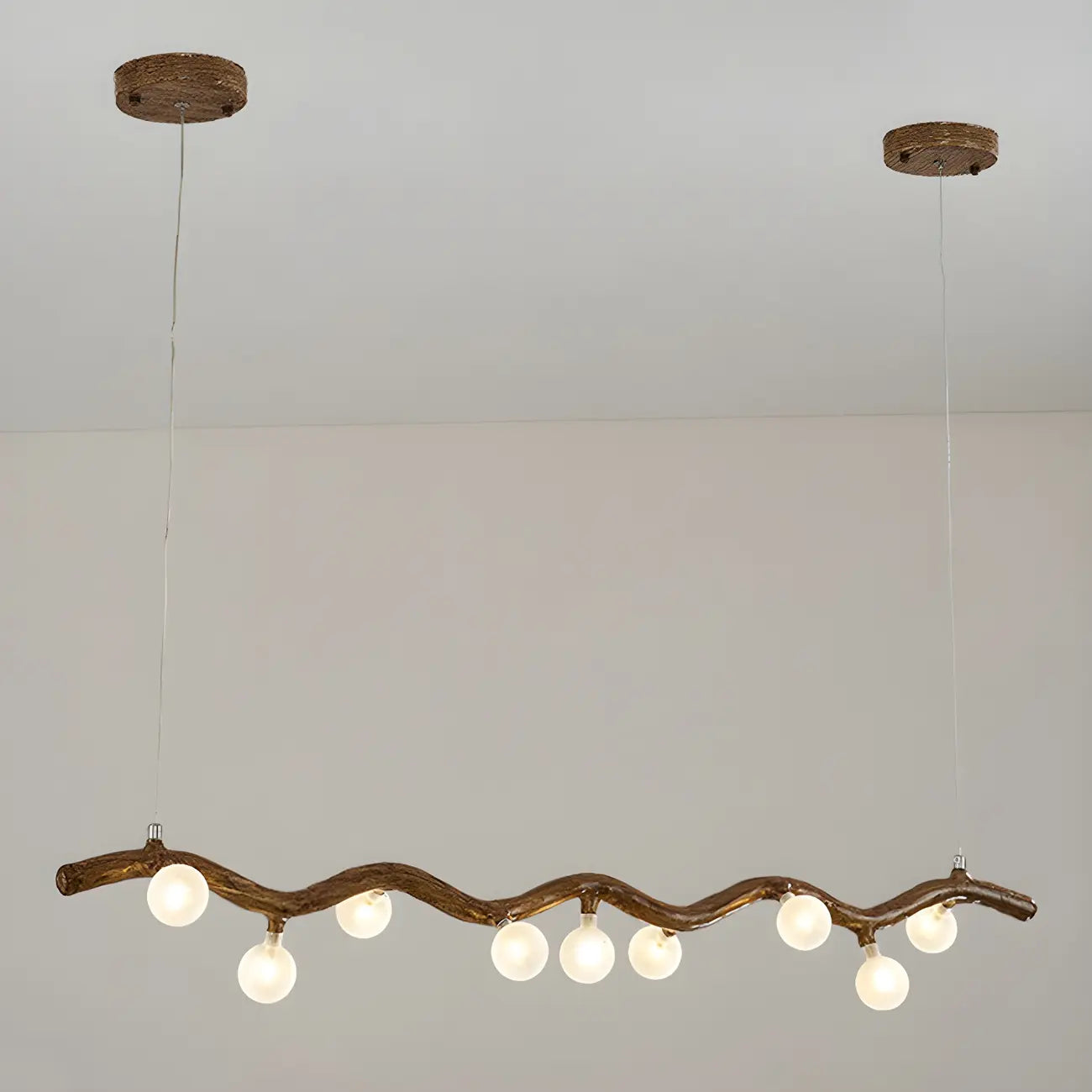 Modern Brown Glass Linear Island Pendant Light