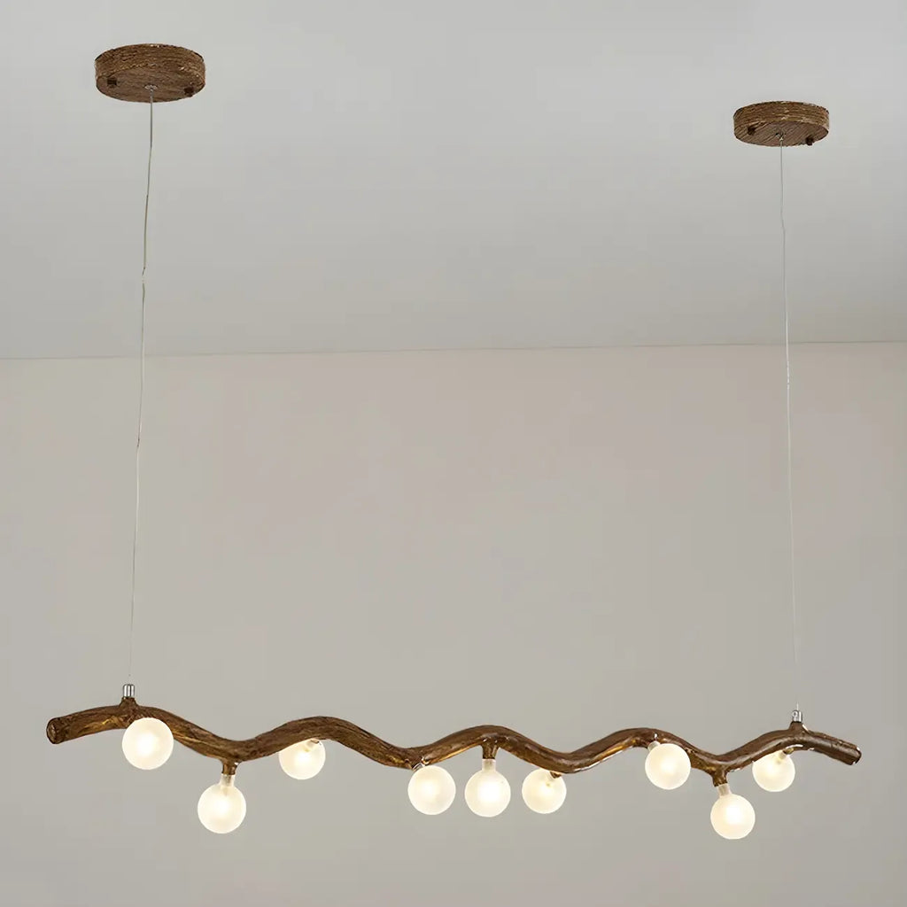 Modern Brown Glass Linear Island Pendant Light