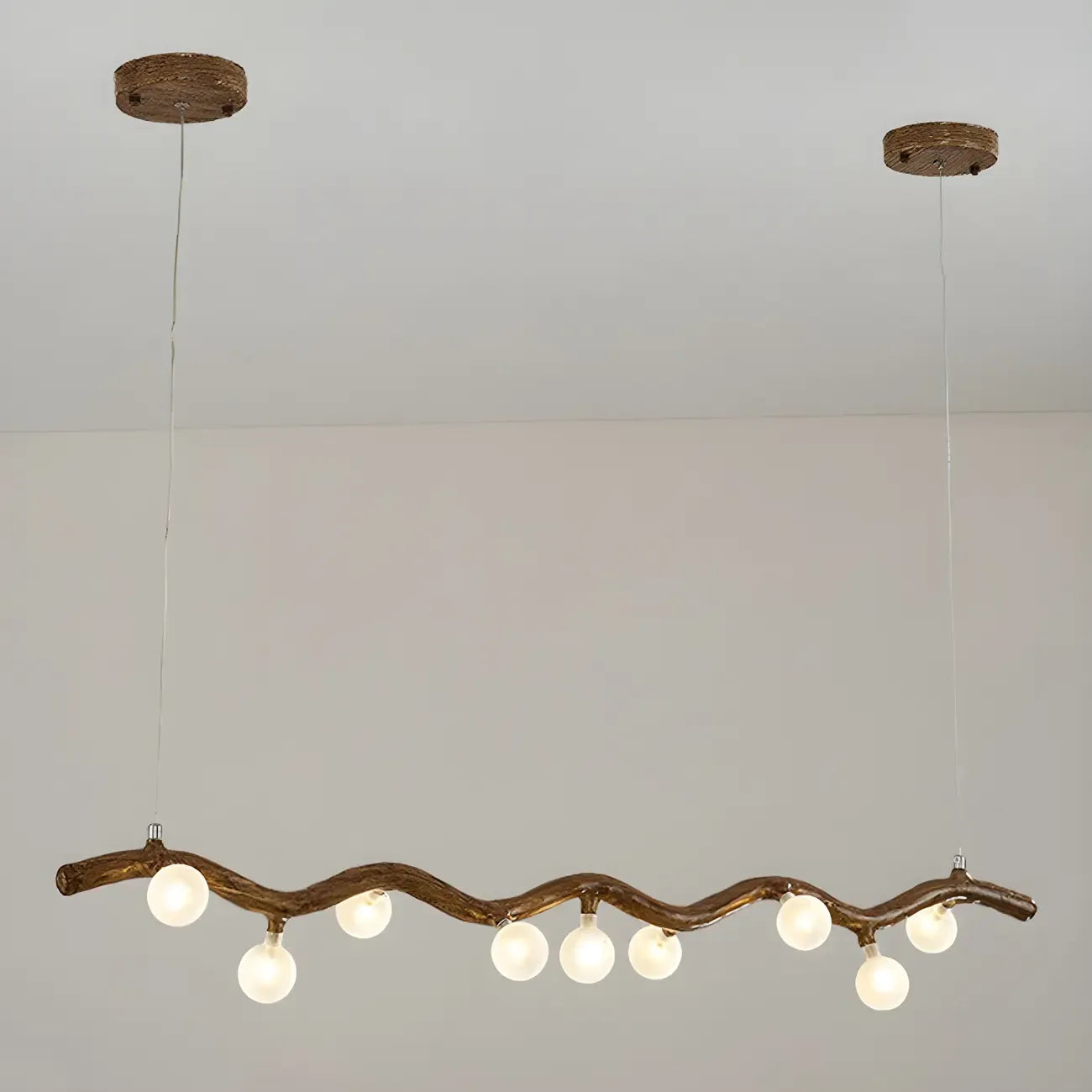 Modern Brown Glass Linear Island Pendant Light