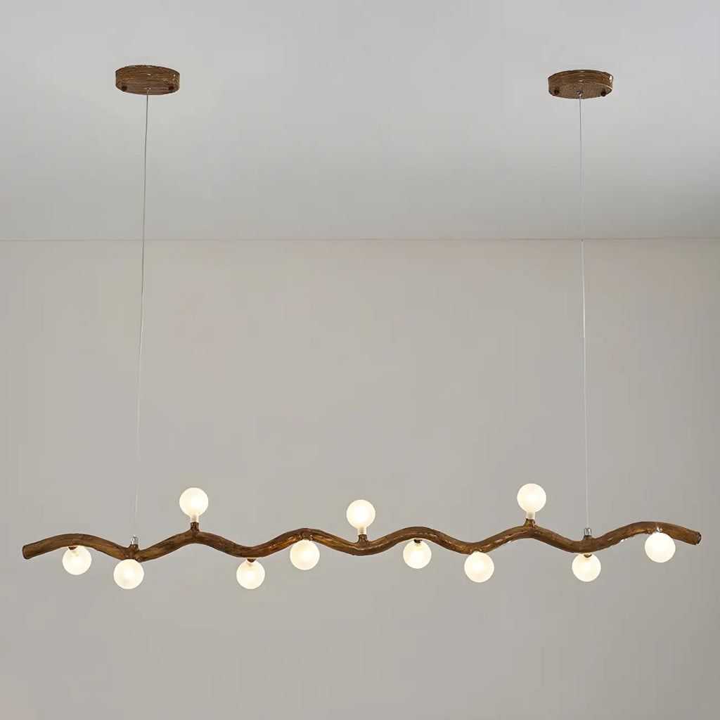 Modern Brown Glass Linear Island Pendant Light