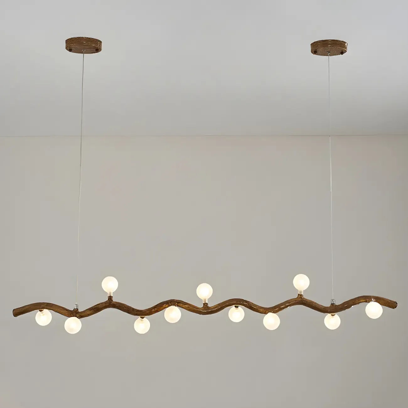 Modern Brown Glass Linear Island Pendant Light