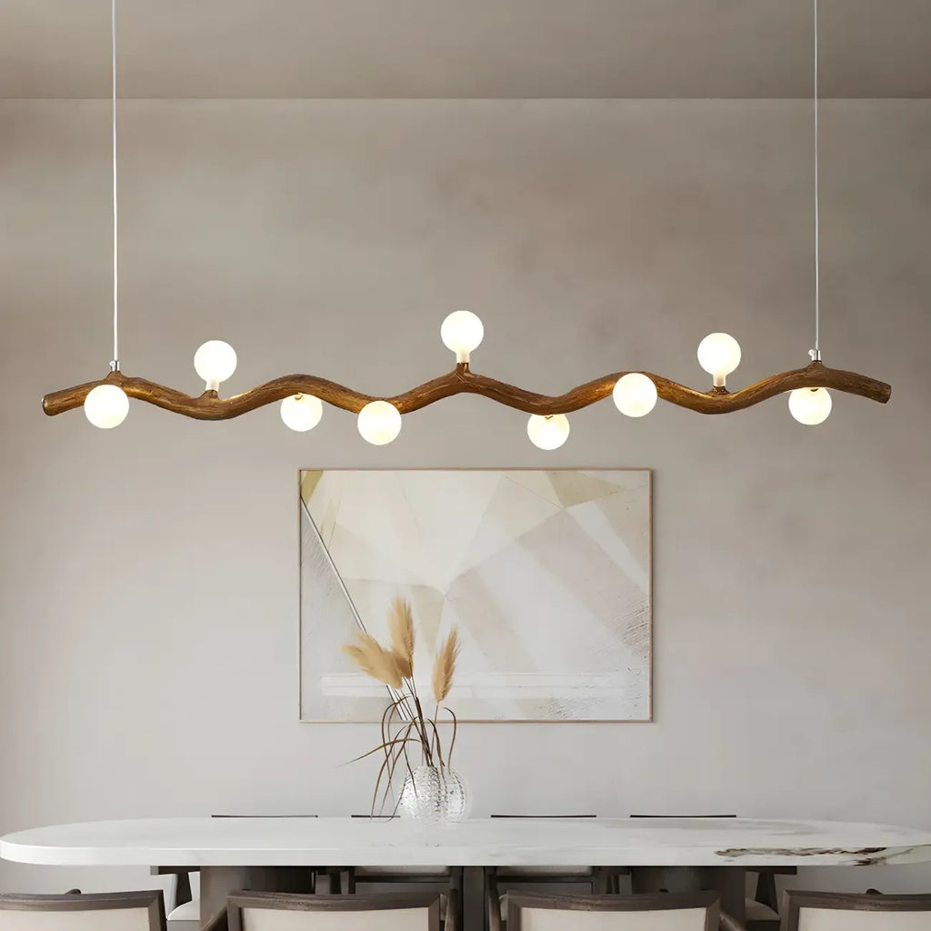 Modern Brown Glass Linear Island Pendant Light